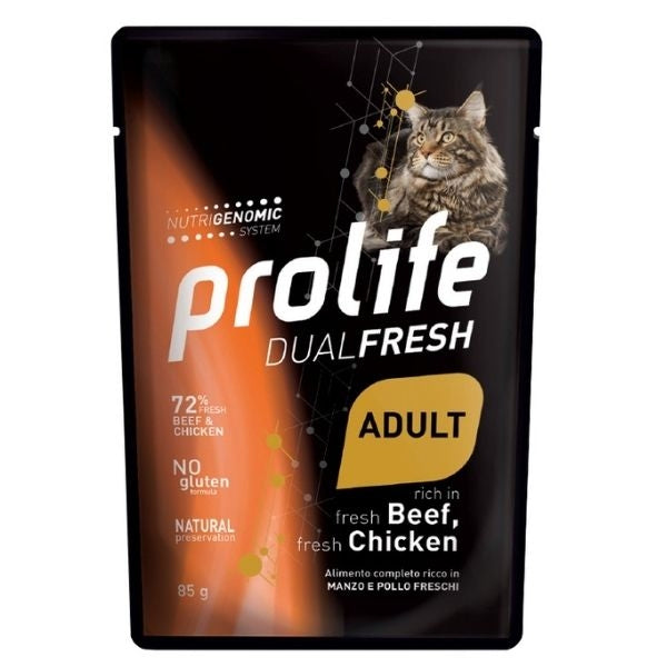 Prolife Adult Manzo&Pollo 85gr Alimento umido per Gatti Prolife Adult Manzo&Pollo 85gr Alimento umido per Gatti